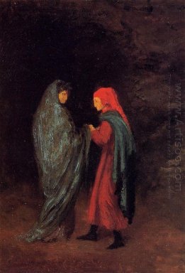 Dante och Virgil vid ingången till helvetet 1858