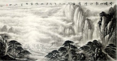 Landscape Dengan Awan - Lukisan Cina