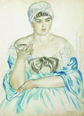Mulheres que bebem o chá 1918