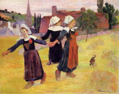Filles bretonnes dansant 1888