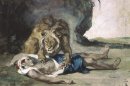 Leão Rending Apart A Corpse