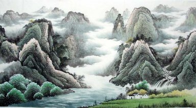 Montanha e água - pintura chinesa