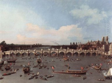 Westminster Bridge с севера на Лорд-мэр день 1746