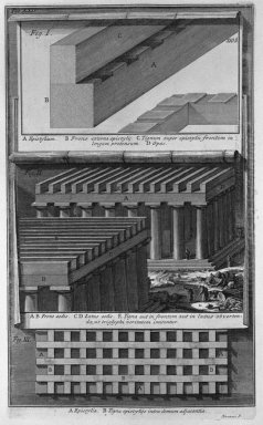 Другой перспективный вид и детали дорического храма
