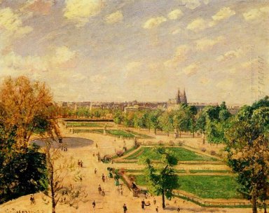 De tuilleries tuinen ochtend lentezon