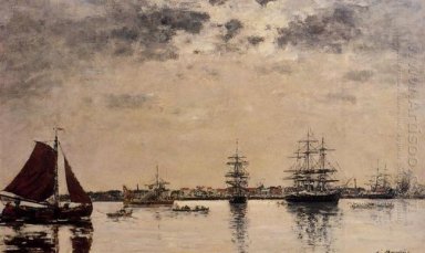 Antwerpen båtar på floden Schelde