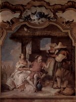 Angelica och Medorus tillsammans med två Bönder 1757