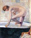 Lavar los pies desnudos en una bañera 1924