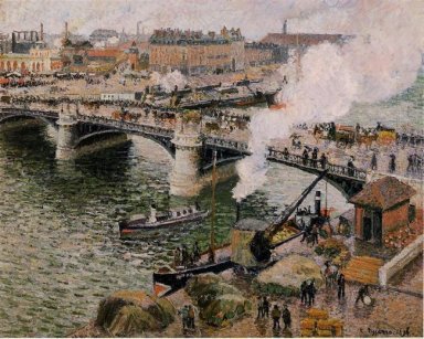 le pont Boieldieu Rouen humide temps 1896