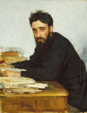 Retrato do escritor Vsevolod Mikhailovich Garshin 1884