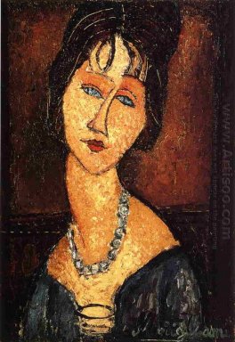 jeanne hebuterne mit Halskette 1917