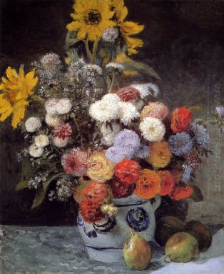 Flores misturadas em uma Earthware Pot 1869