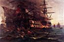 L'attaque contre le navire amiral turc dans le golfe d'Eressos à