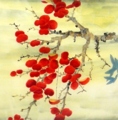 Feuille rouge - peinture chinoise