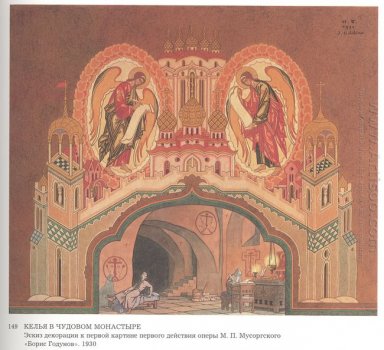 Skizze für die Oper Boris Godunow von Modest Mussorgsky 1930