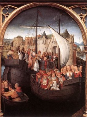 La salida de Santa Ursula de Basilea Panel De La Reliquar