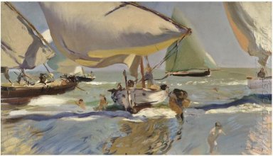 Boote auf dem Strand 1909