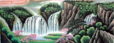 Waterfall - Lukisan Cina