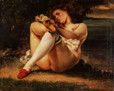 Wanita Dengan Putih Stoking 1861