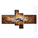 Hand-painted Abstract Oil Painting - Set of 4