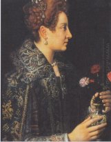 Portrait of a young woman in profile