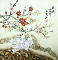 Peach & Painting Birds-Chino