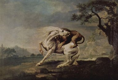 Leão ataca um cavalo