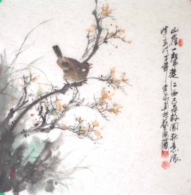 Птицы и цветок - Chinse Живопись