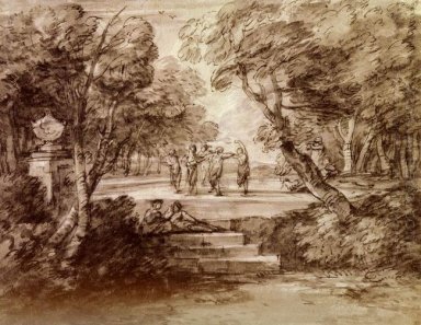 Dancers With Musicians In A Woodland Glade 1733