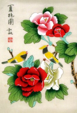 Peony y pájaros - la pintura china