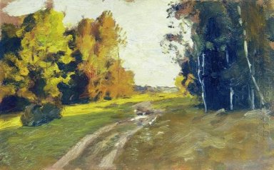 Autumn Evening trilha na floresta 1894