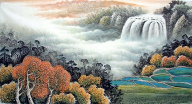 Waterfall - Pittura cinese