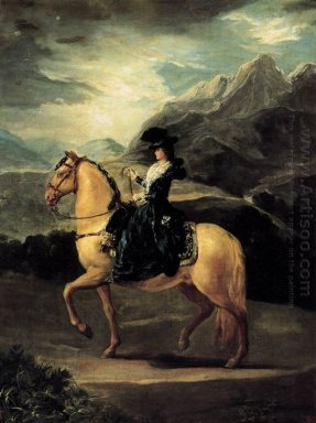 Stående av Maria Teresa De Vallabriga On Horseback 1783