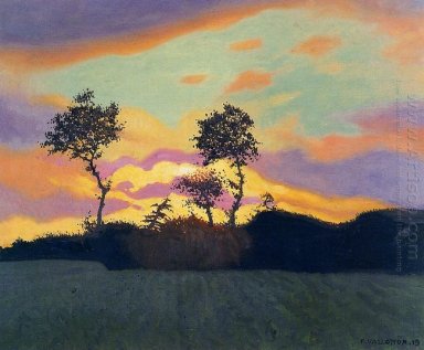 Paisaje en la puesta del sol 1919