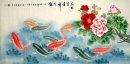 Fish & Peony - la pintura china