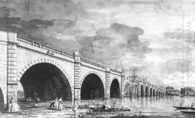 Лондон Westminster Bridge в ремонте 1749