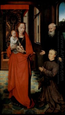 Virgin e criança com St Anthony o abade e um doador 1472