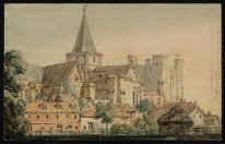 Cathédrale de Rochester du Nord-Est, avec le Château-delà