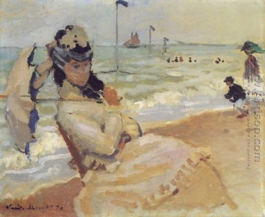 Camille På stranden på Trouville