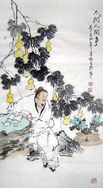 Té, el hombre viejo - la pintura china