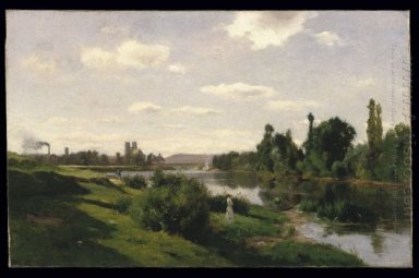 Der Fluss Seine bei Mantes