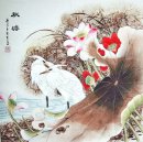 Crane & Lotus - Pittura cinese
