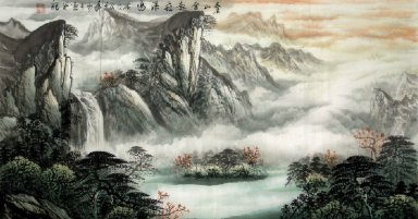 Bergen en Water - Chinees schilderij