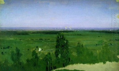 Uitzicht over moskou van sparrow hills 1882