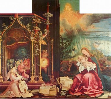 Kelahiran Dan Konser Of Malaikat Dari Isenheim Altarpiece Cent