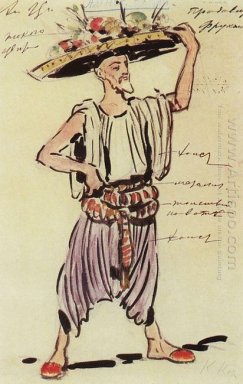 Fruit Verkoper Kostuum Ontwerp Voor Gartman S Ballet 1906