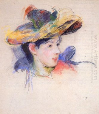 Jeanne Pontillon portant un chapeau