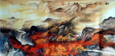 Montanhas e água - pintura chinesa