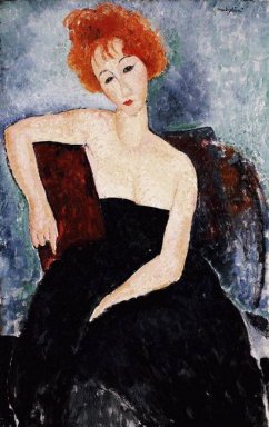 red headed girl in evening dress 1918