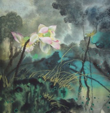 Lotus Chinees schilderij